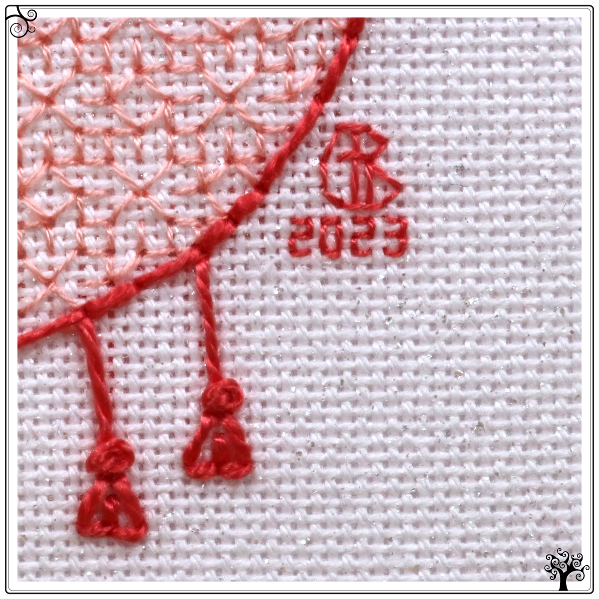 mini piggy back blackwork kit or pattern
