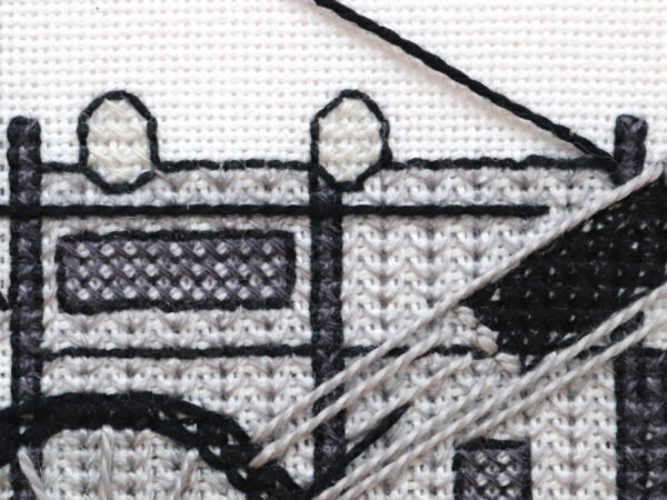 the rocket blackwork embroidery kit or pattern