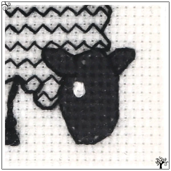 Sheep Grazing Blackwork Embroidery Coaster Kit