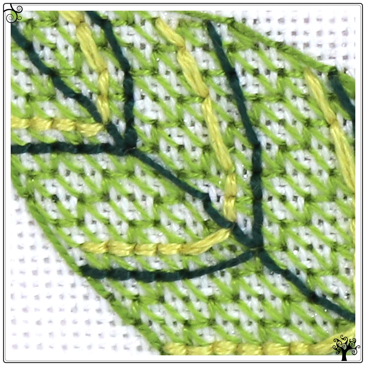 Mini folk flower bells blackwork embroidery kit or pattern