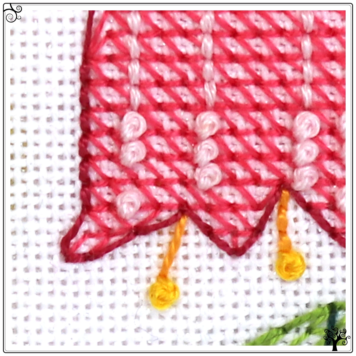 Mini folk flower bells blackwork embroidery kit or pattern