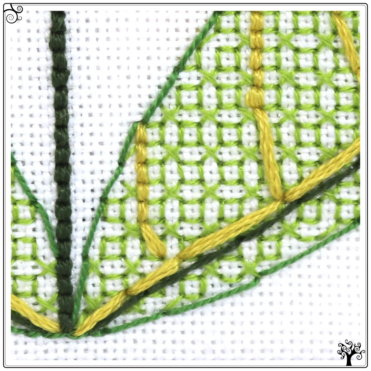 Mini folk flower rose blackwork embroidery kit or pattern