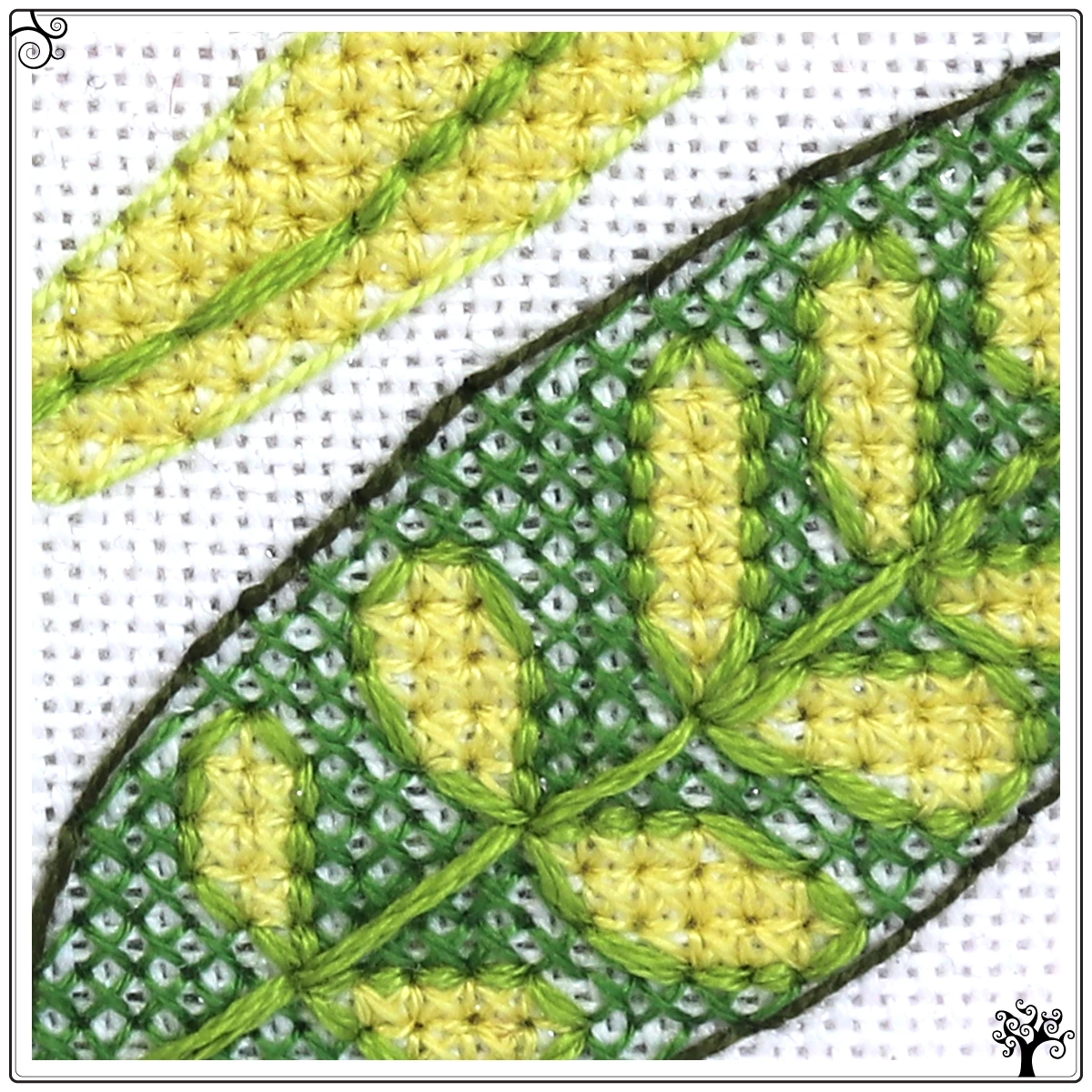 Mini folk flower tulip blackwork embroidery kit or pattern