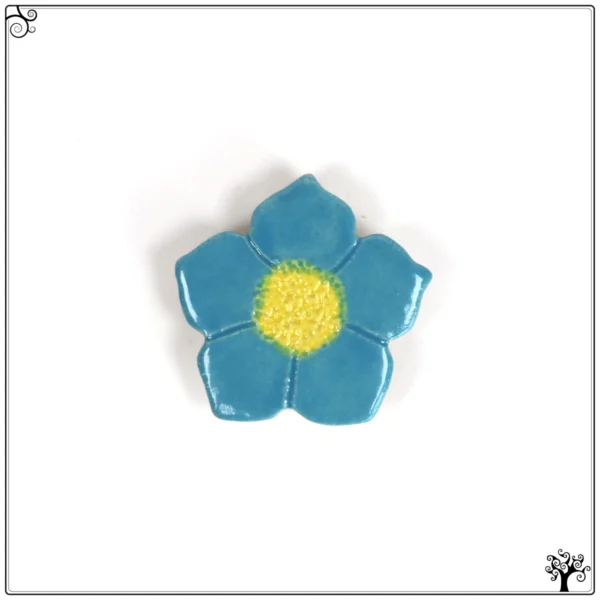 ceramic needle minder turquoise flower