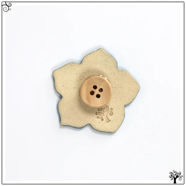 ceramic needle minder turquoise flower