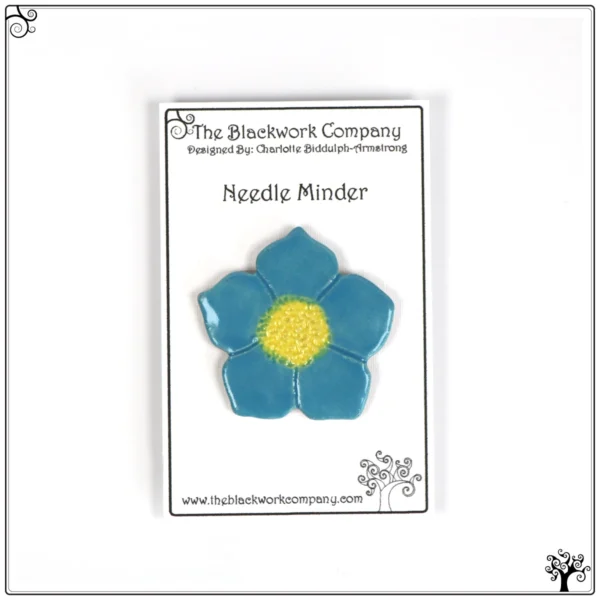 Ceramic Needle Minder Turquoise Flower