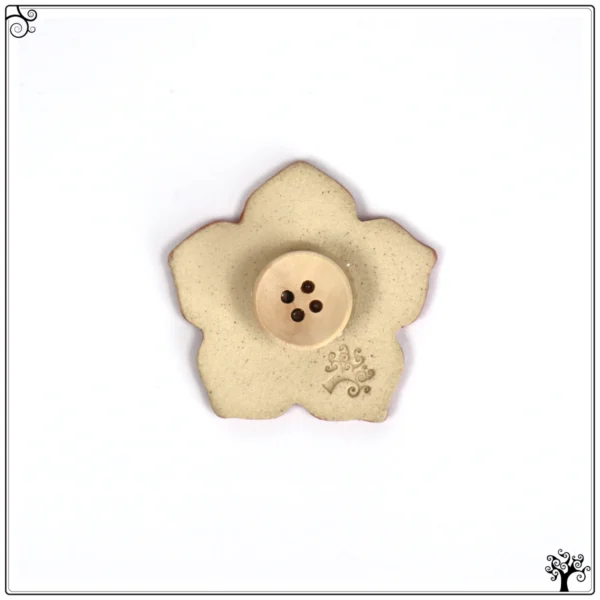 ceramic needle minder red flower