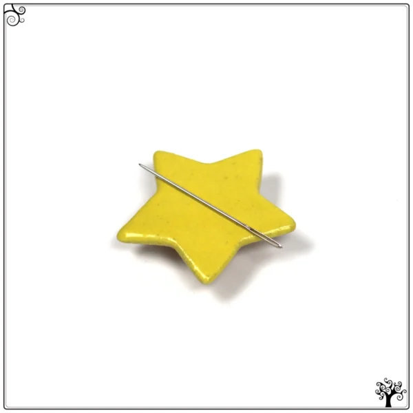 ceramic needle minder yellow star