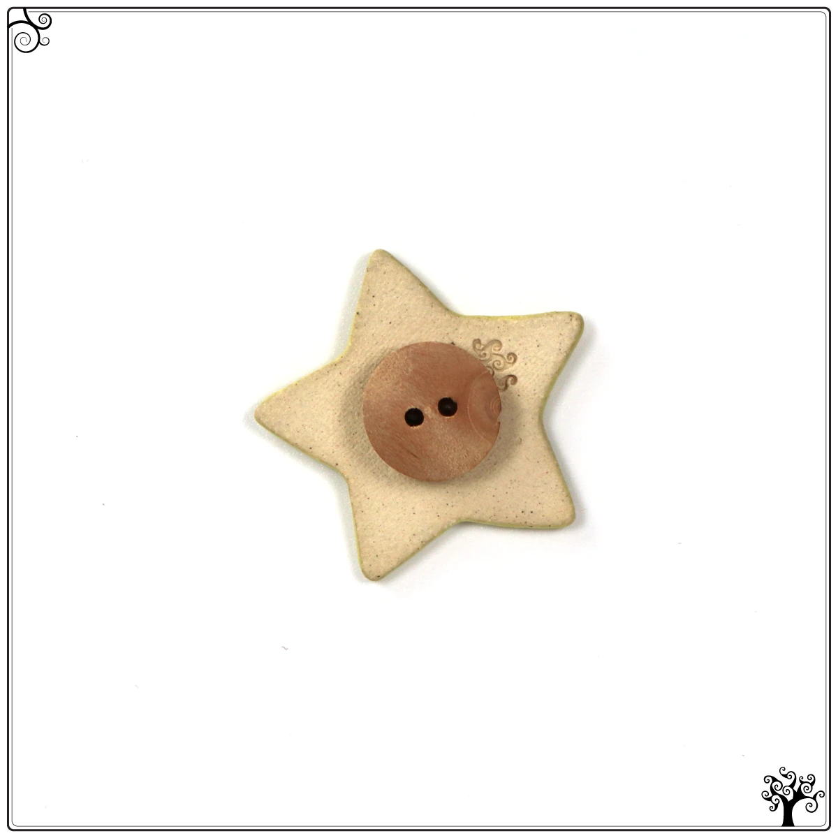 ceramic needle minder yellow star