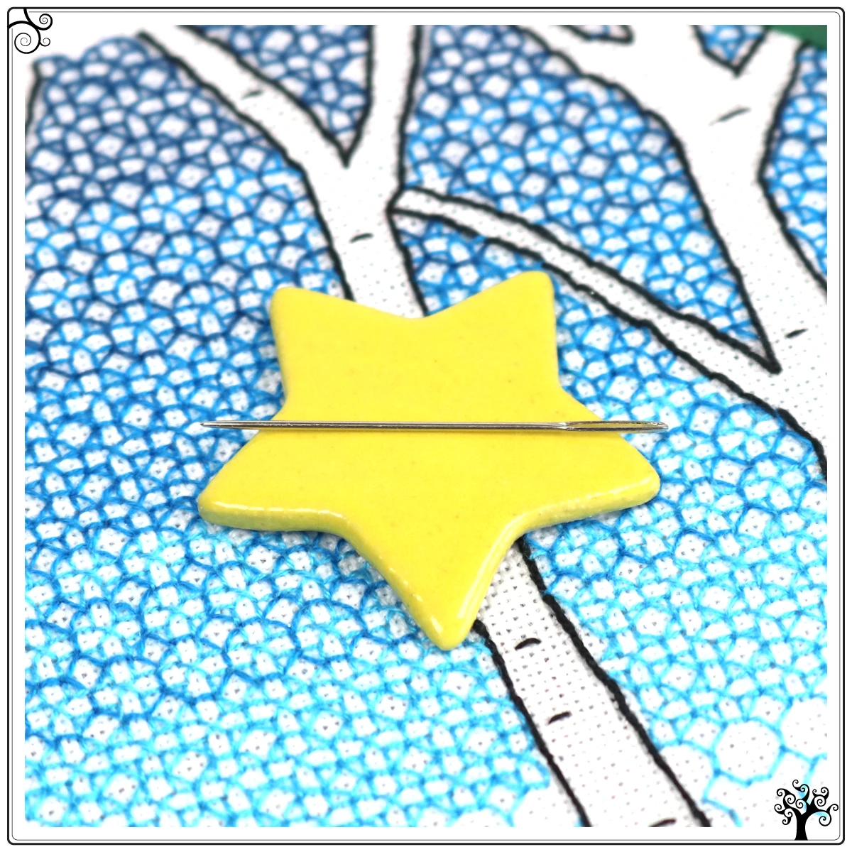 ceramic needle minder yellow star