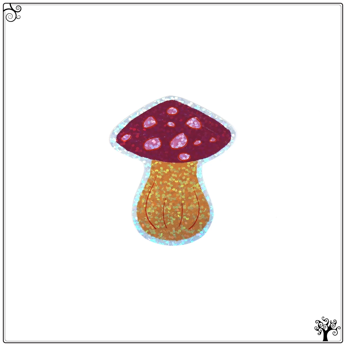 sticker pack holographic mushrooms - vinyl