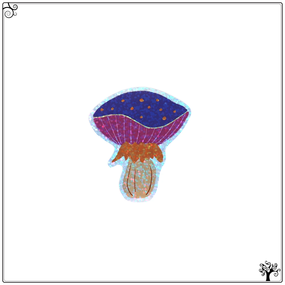 sticker pack holographic mushrooms - vinyl