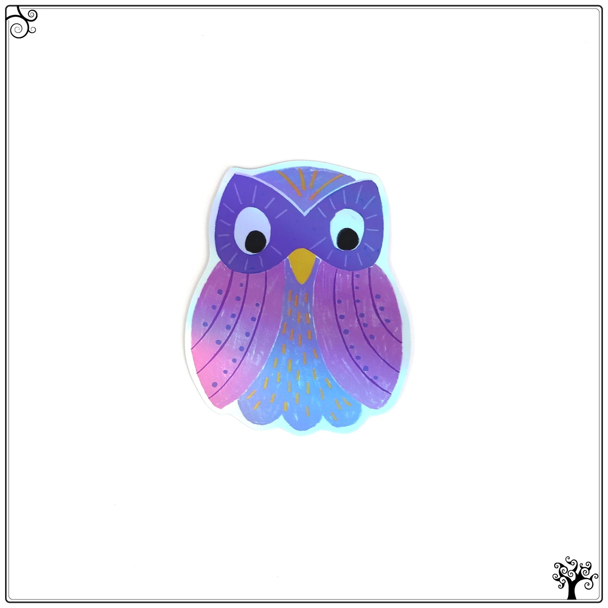 sticker pack holographic owls - vinyl
