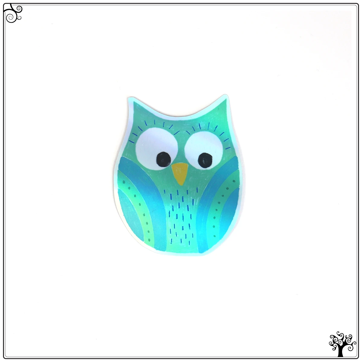 sticker pack holographic owls - vinyl
