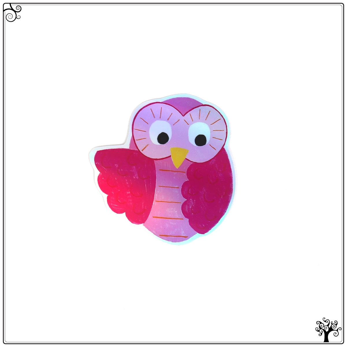 sticker pack holographic owls - vinyl