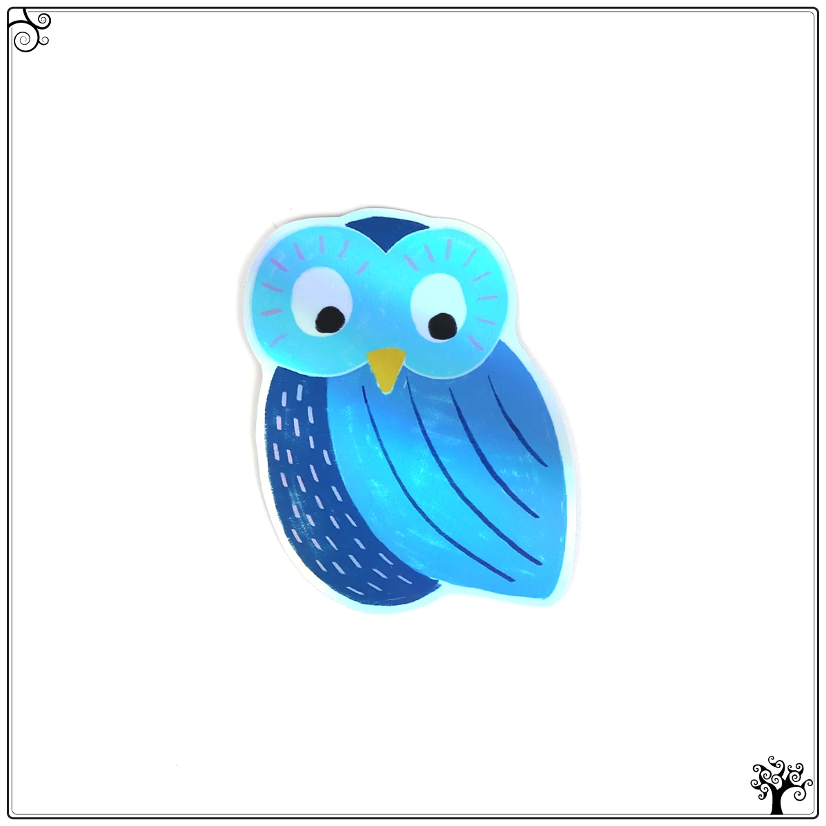 sticker pack holographic owls - vinyl