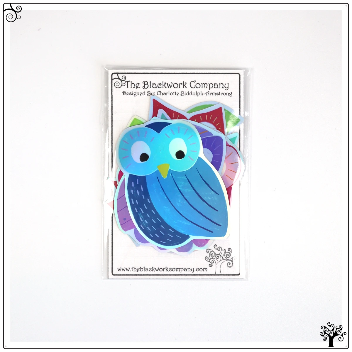 sticker pack holographic owls - vinyl