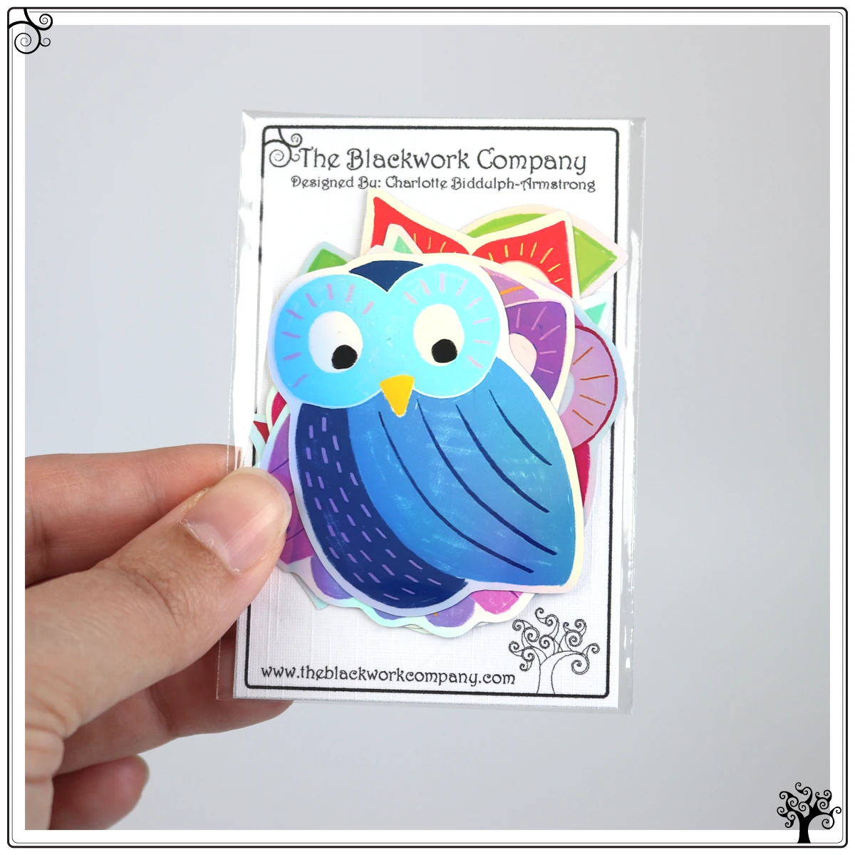 sticker pack holographic owls - vinyl