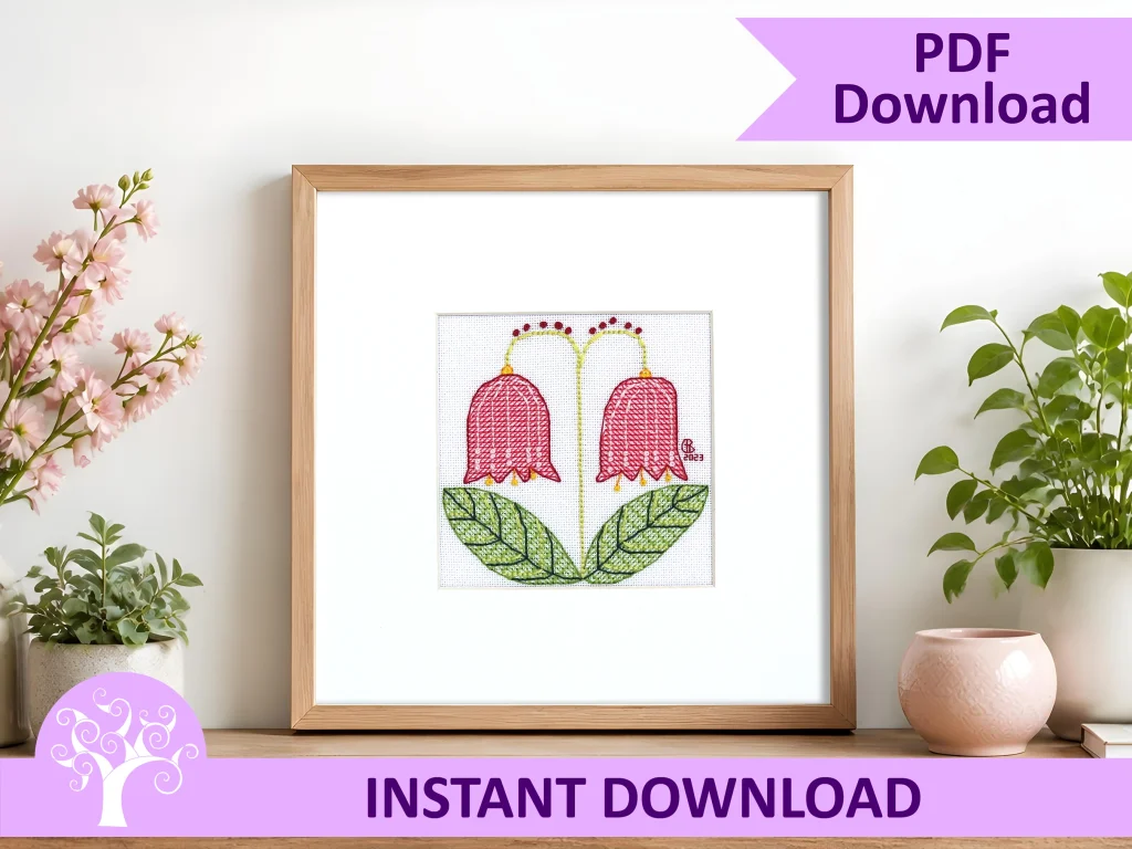 folk flower bells framed on shelf download
